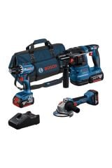 Bosch Professional GSR 18V-45 + GWS 18V-8 + GBH 18V-22 3x18V 4.0Ah Akülü Kombo Kit
