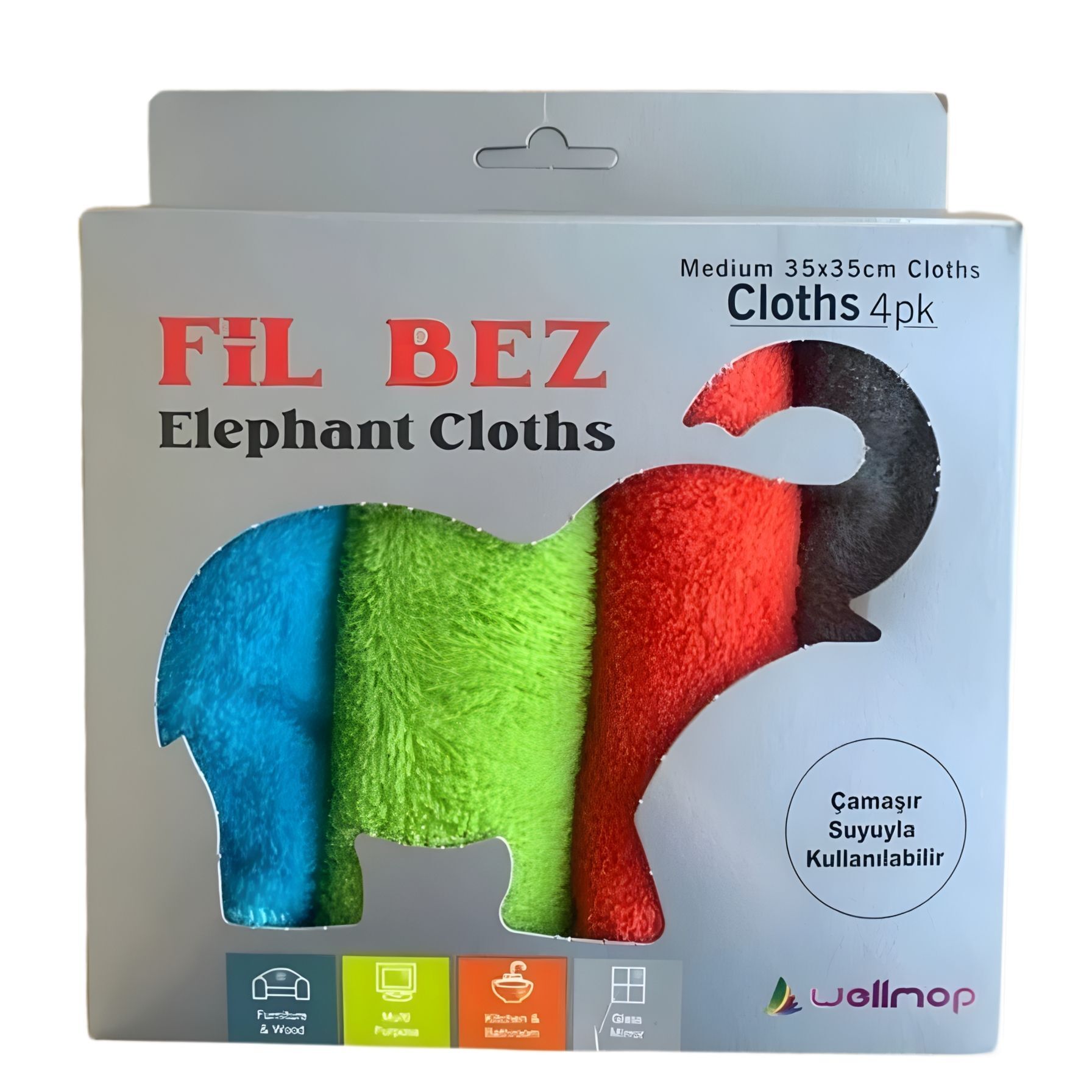 Wellmop Mikrofiber Temizlik Bezi 4'lü Çok Amaçlı