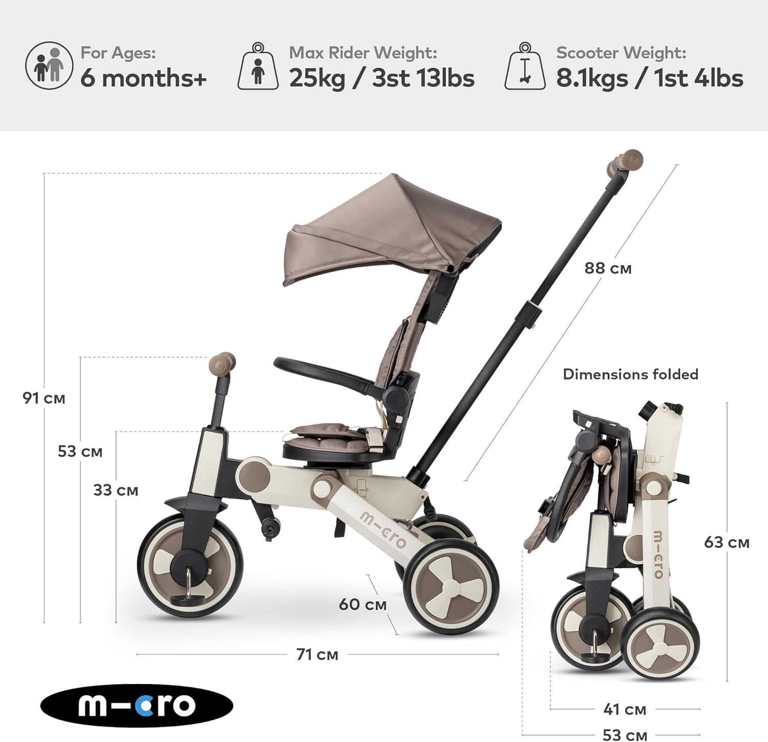 Micro 4 in 1 Micro Tricycle Latte Katlanabilir Bisiklet
