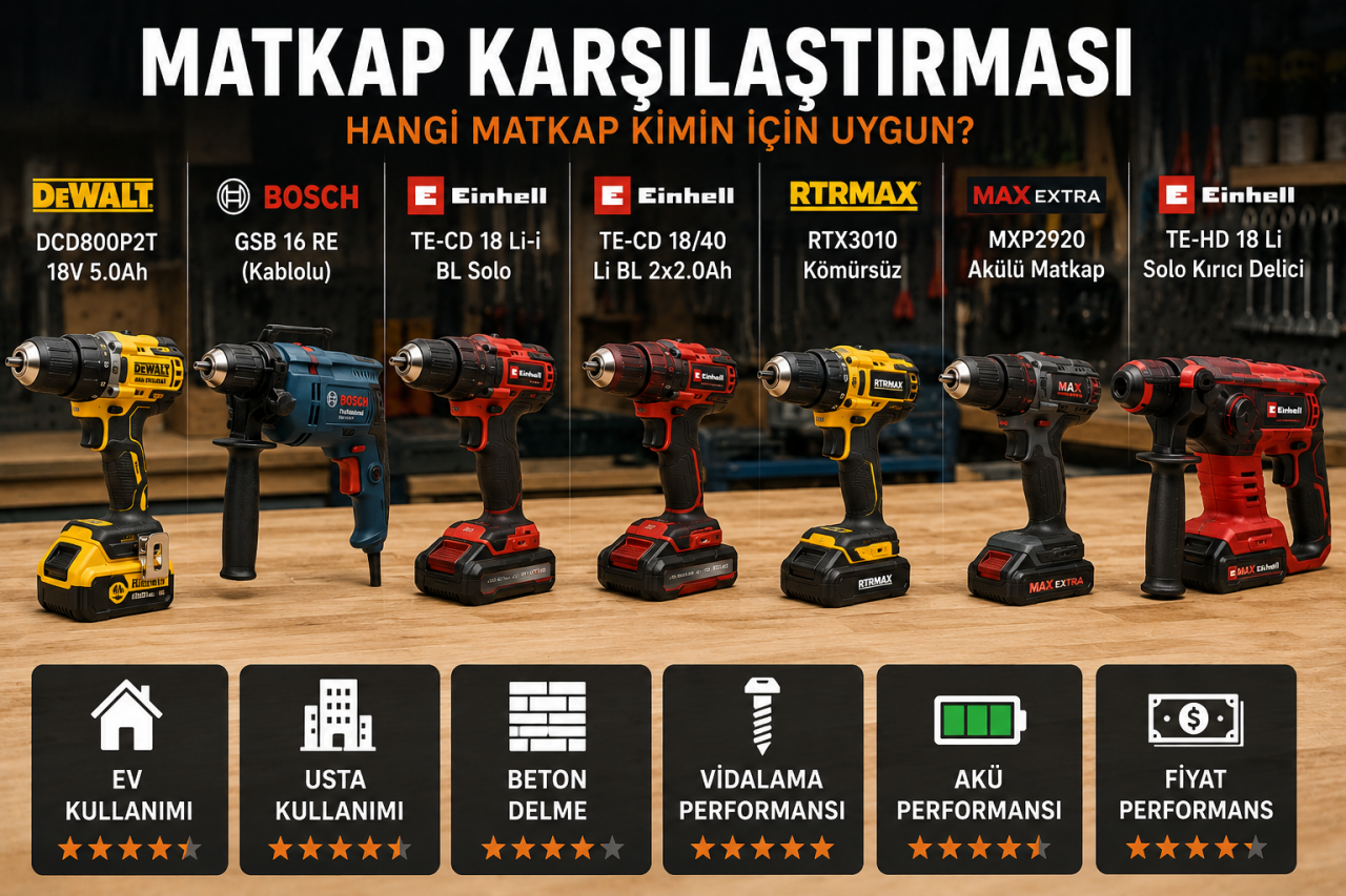 Hangi Matkap Kimin İçin Uygun? Popüler Matkap Modelleri Karşılaştırması