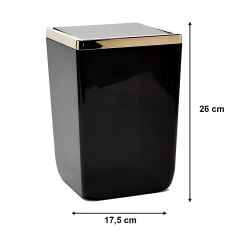 Primanova Toskana Çöp Kovası 6 Litre Şeffaf Siyah