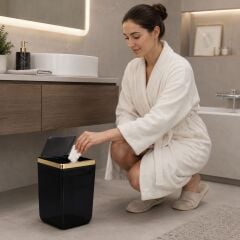 Primanova Toskana Çöp Kovası 6 Litre Şeffaf Siyah