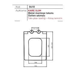 NKP Kare Soft Close Duroplast Klozet Kapağı