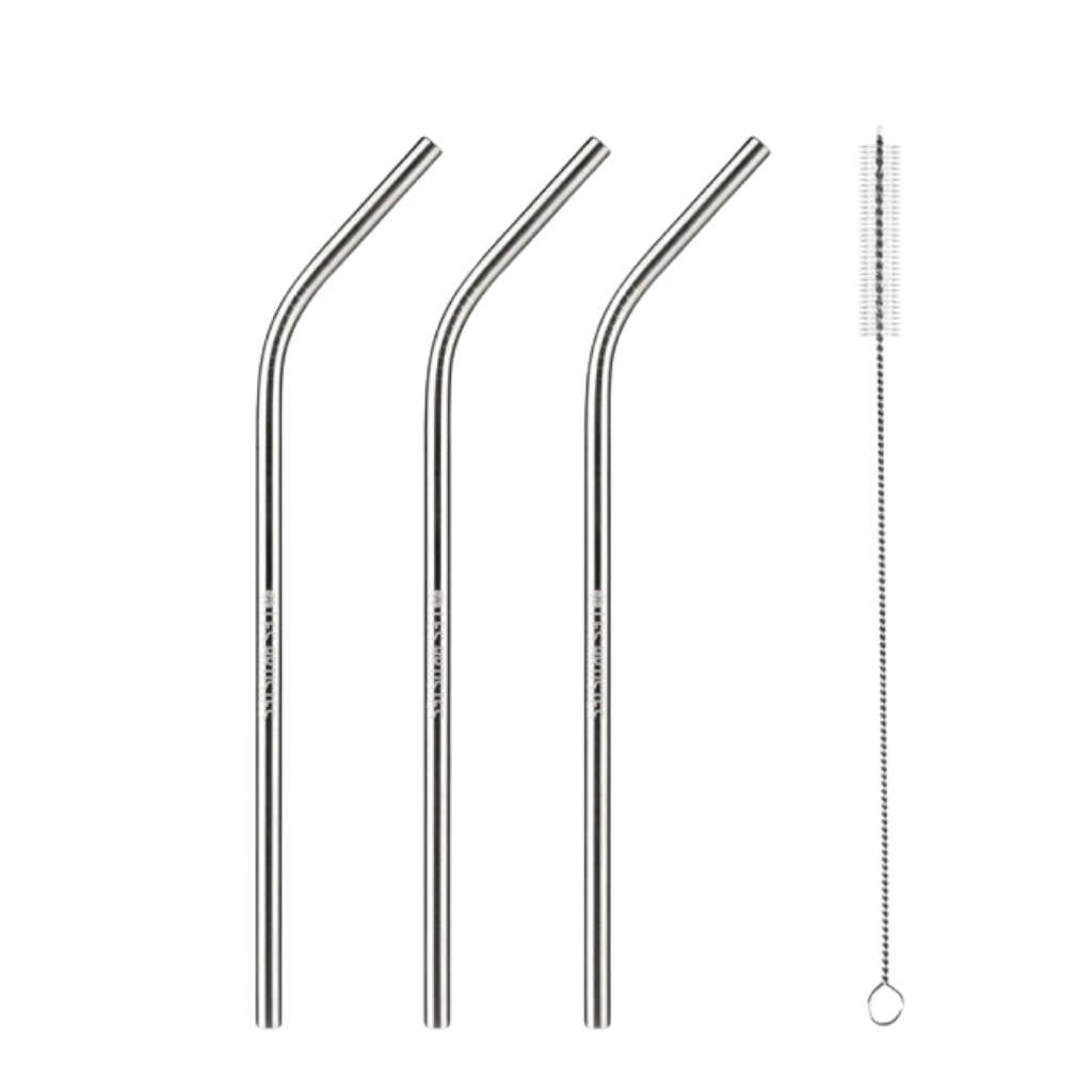 Les Artistes Paris Paslanmaz 3'lü Çelik Pipet ve Fırça Seti