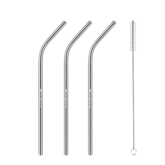 Les Artistes Paris Paslanmaz 3'lü Çelik Pipet ve Fırça Seti