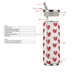 Les Artistes Paris Isı Yalıtımlı Çelik Termos Mug 500ml Blue Pearl