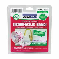 Vodaseal Pembe Desenli Dekoratif Küvet Kenar Sızdırmazlık Bandı 38×3,20 R02
