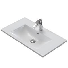 Turkuaz Seramik Etajerli Lavabo, Arte Plus 80x45 cm