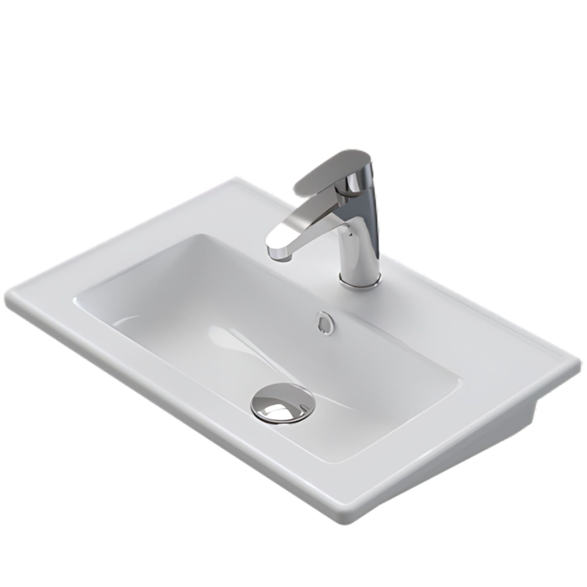 Turkuaz Seramik Etajerli Lavabo, Arte Plus 55x36 cm