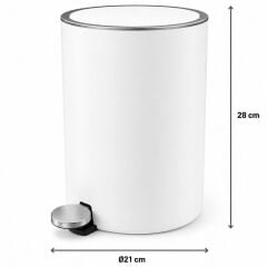 Prima Nova Lenox 5 litre Pedallı Çöp Kovası Siyah