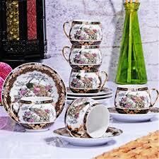 Porselen Tombul 6 Lı Fincan Takımı