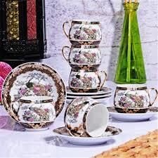Porselen Tombul 6 Lı Fincan Takımı