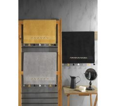 Cotton Box %100 Pamuk 3'lü Nakışlı Püskülü Havlu Seti 50x90