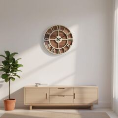 Galaxy AP740-C Premium Krem MDF Zemin Plastik Duvar Saati 38 cm