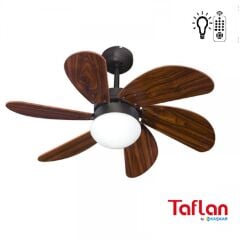 Kaşkar Taflan L36009RC 50W 82cm Ahşap Venge 6 Kanatlı Lambalı Avizeli Uzaktan Kumandalı Tavan Vantilatörü
