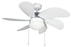Kaşkar L36009 Beyaz 6 Kanatlı 36'' Aydınlatmalı Tavan Vantilatörü