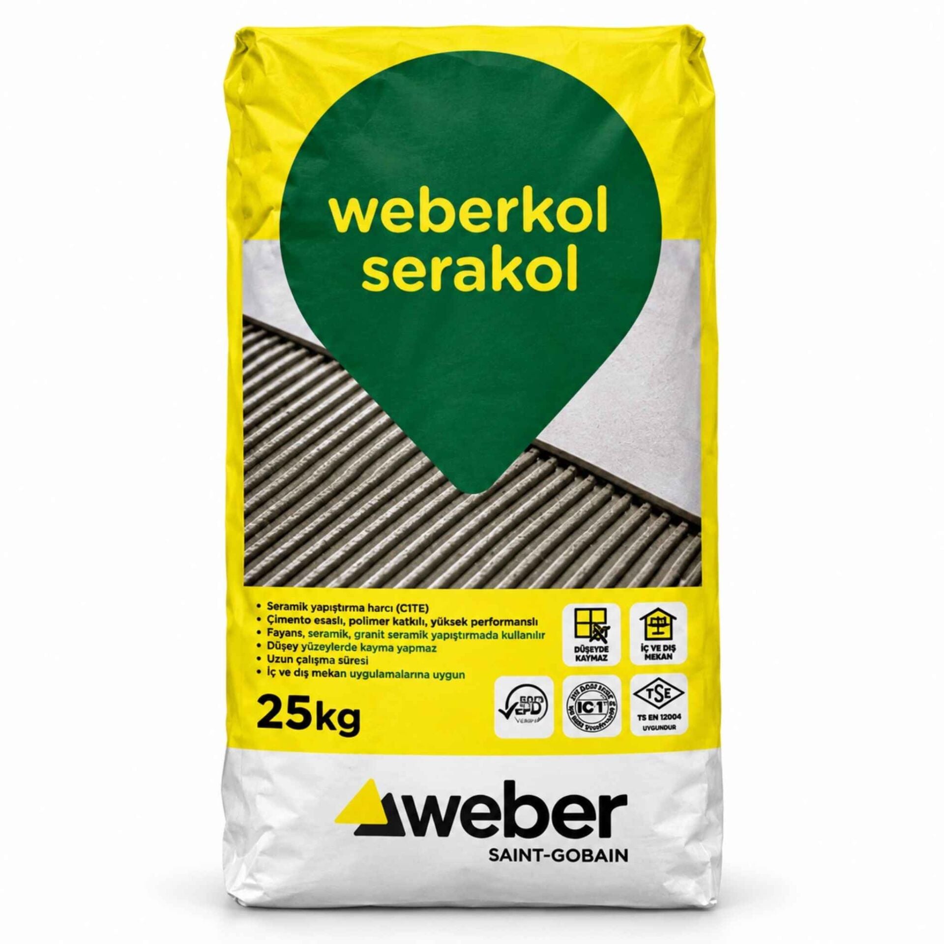 Weber Kol SRK Beyaz 25 kg Seramik Yapıştırıcı Serakol