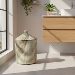 Panali PNL-SCP-54 WBK Büyük Boy Hasır Çamaşır Sepeti