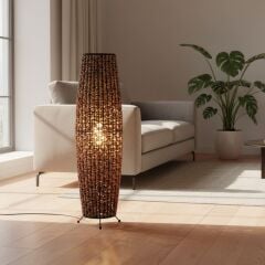 Casalinda CL-7001 Siyah Naturel Hasır Lambader 85x25 cm