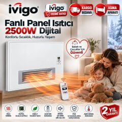 İvigo Fanlı Panel Isıtıcı 2500W Dijital