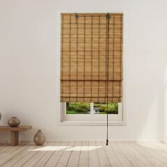 Linadora Adramis Katlamalı Bambu Stor Perde