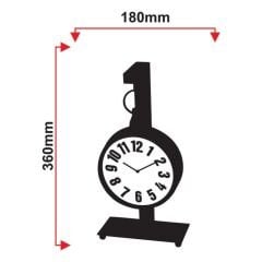 Galaxy AYP-832-K Dekoratif Metal Masa Saati Siyah 18x37 cm