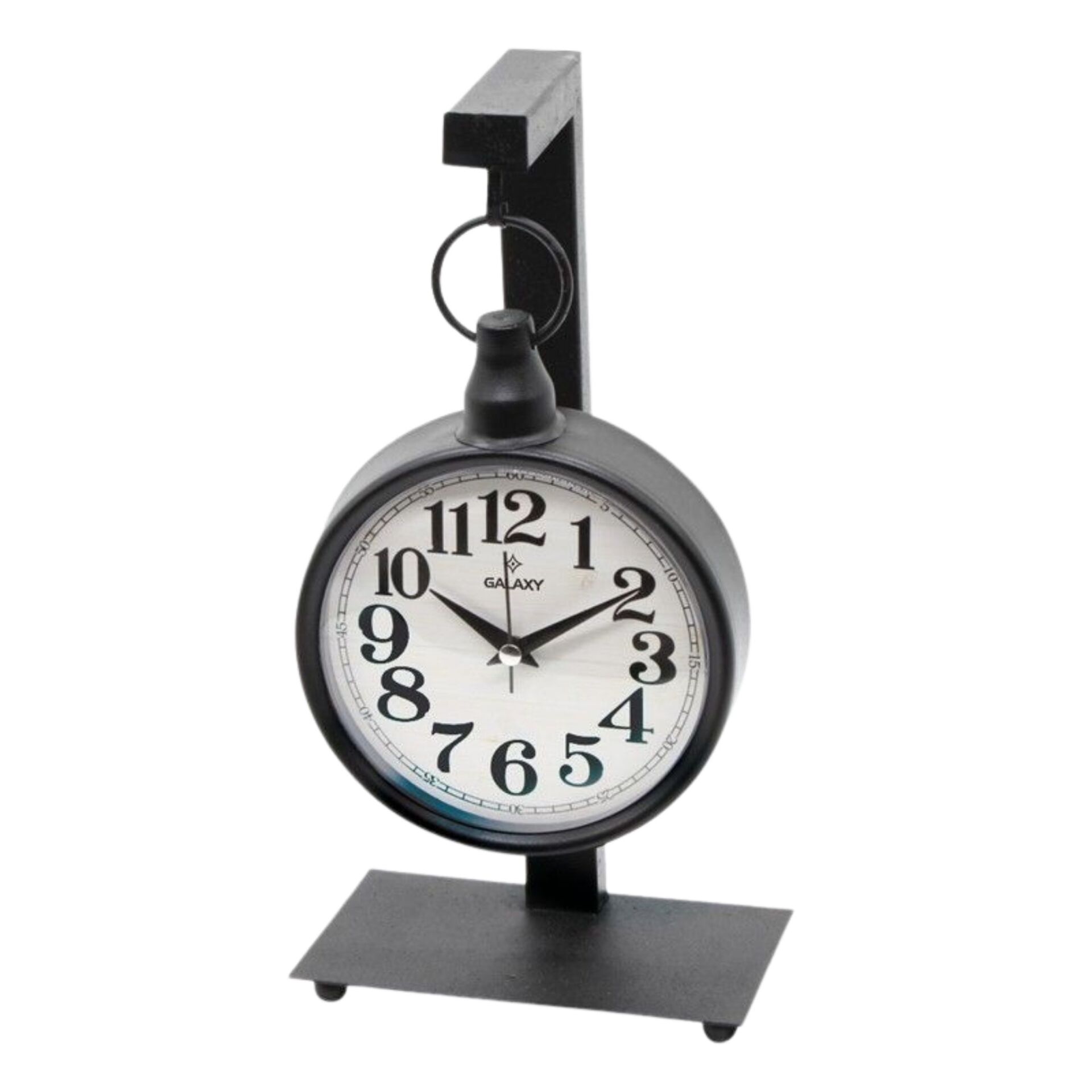 Galaxy AYP-832-K Dekoratif Metal Masa Saati Siyah 18x37 cm