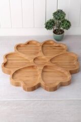 Balsa Bambu Döner Standlı 7 Bölmeli Büyük Sunum – 25 cm