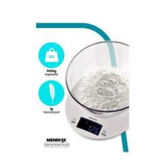 Goldmaster Menekşe Geniş Led Ekranlı Dokunmatik Dijital Hassas 1gr-5kg Mutfak Tartısı Terazisi