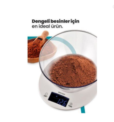 Goldmaster Menekşe Geniş Led Ekranlı Dokunmatik Dijital Hassas 1gr-5kg Mutfak Tartısı Terazisi