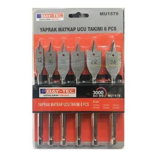 Bay-Tec Yaprak Matkap Ucu Takımı 6 Parça