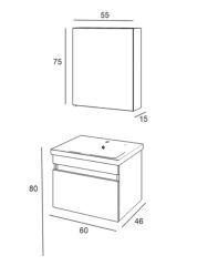 Denko More 65 cm Banyo Dolabı Takımı