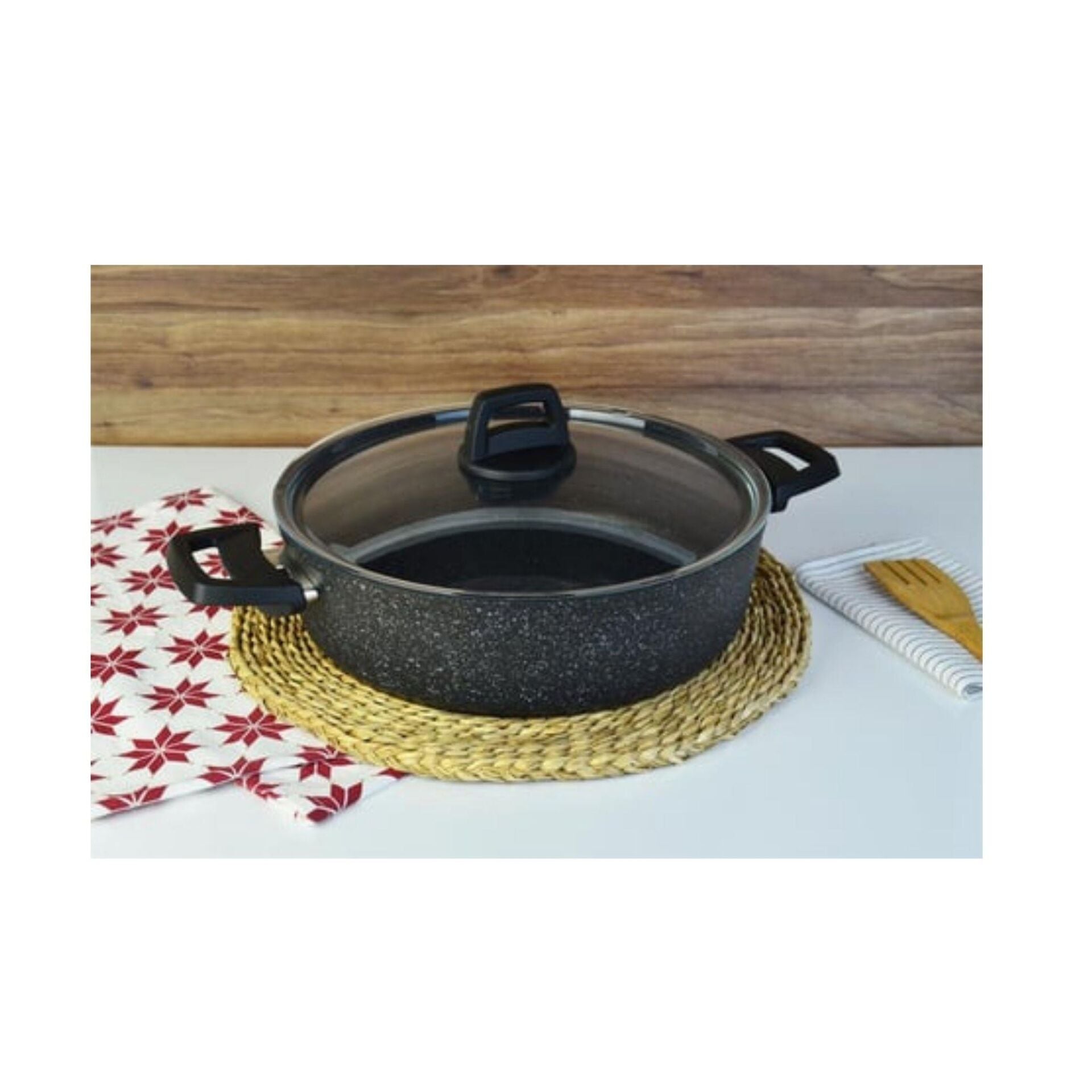 Paci 26 cm Mat Siyah Basık Tencere