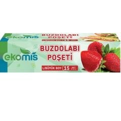 Ekomis 20x30 Büyük Boy 15'li Buzdolabı Poşeti 1 Adet