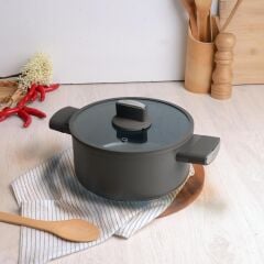 Belariva Gri Silikon Saplı Derin Tencere