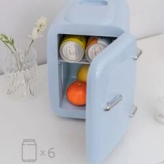 Flamingueo JON 4 Litre Mini Kozmetik Buzdolabı - Retro Mavi - GRIMMY