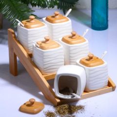 Bambu Porselen 6'lı Baharatlık Kaşıklı