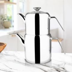 Pacı Aleda Metal Kulplu Çelık Çaydanlık