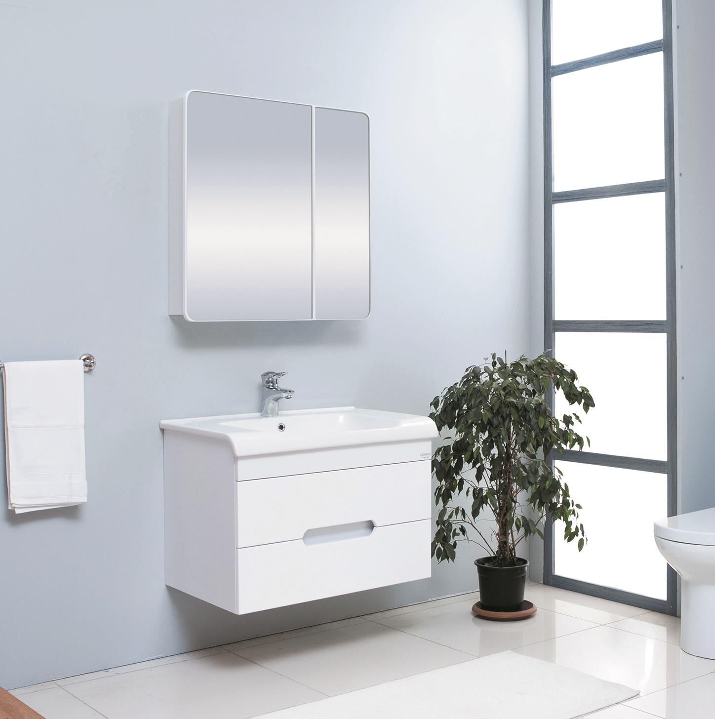 Tuana 80 cm Banyo Dolabı Takımı MDF Gövde Seramik Lavabo