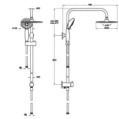 Artema System Rain A45597 LS25 Duş Kolonu