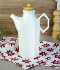 Paçi Nina Küçük Bambu Kapaklı Porselen Yağdanlık 700 ml