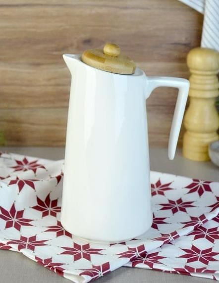 Paçi Kate Küçük Bambu Kapaklı Porselen Yağdanlık 700 ml