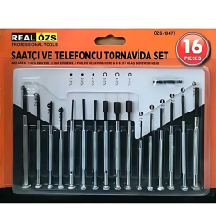 Real Özs Saatçi ve Telefoncu Tornavida Seti 16 Parça