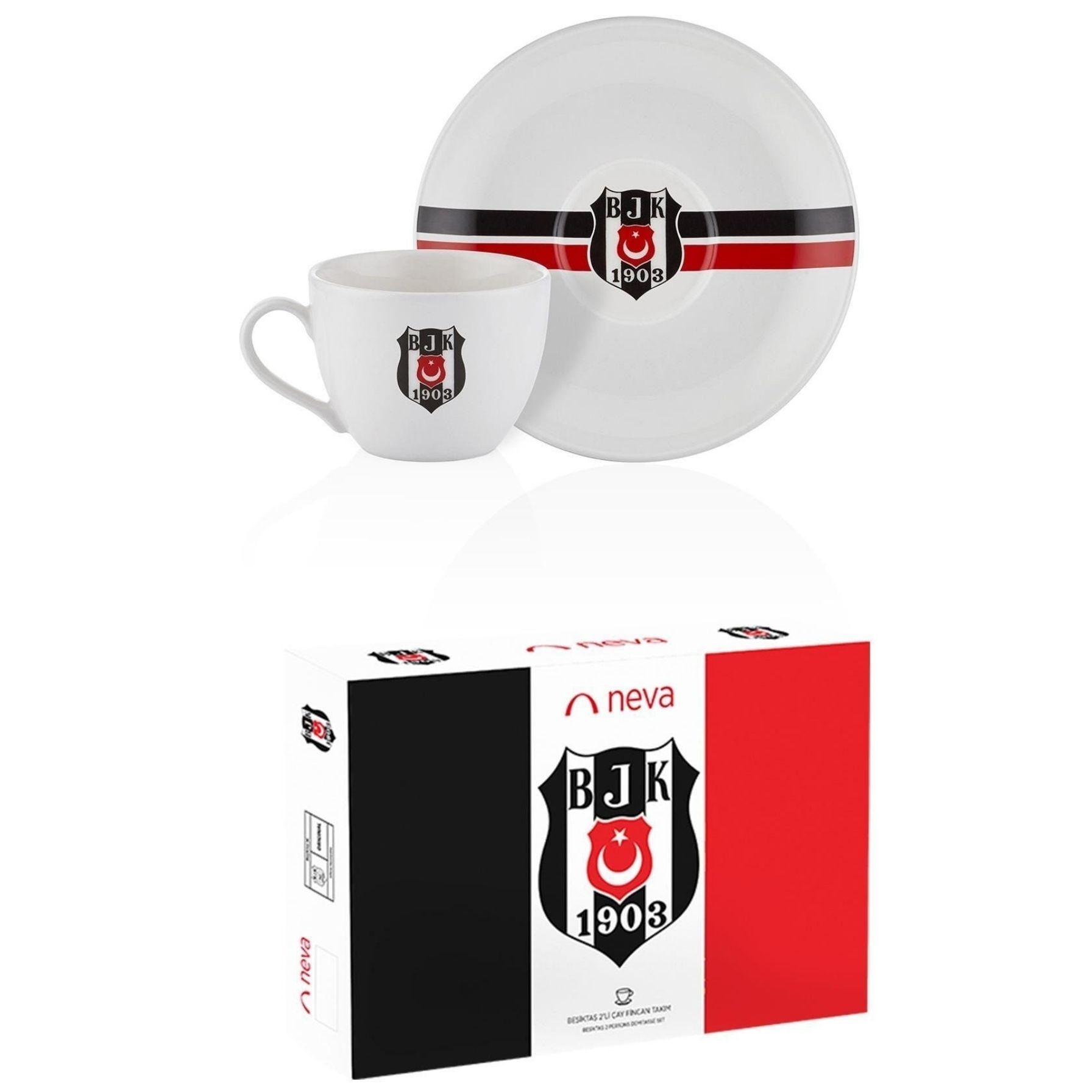 Neva Beşiktaş Çizgili 2’li Çay Fincan Takımı