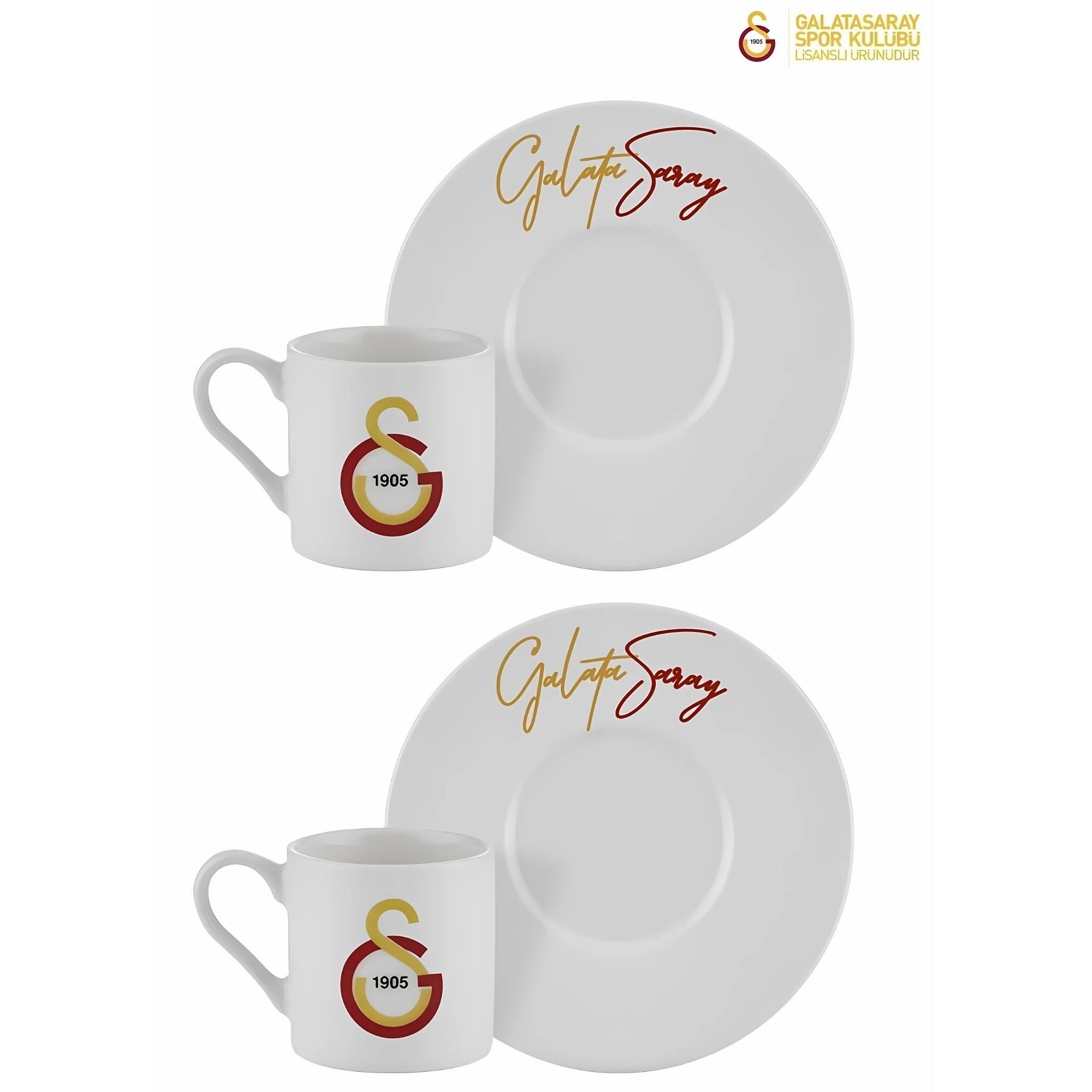 Neva Galatasaray Klasik Logo 2’li Kahve Fincan Takımış