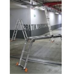 Saraylı Çok Amaçlı Fonksiyel Aluminyum Akrobat Merdiven 4x3 Basamaklı 350 Cm