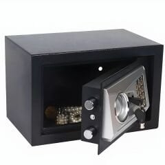 Rem Elektronik Şifreli Para Kasası HO1098 | Notebook Boy Çelik Kasa | Siyah