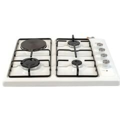 Gosso 3535 3 Gözü Gazlı 1 Gözü Elektrikli Beyaz Set Üstü Ocak