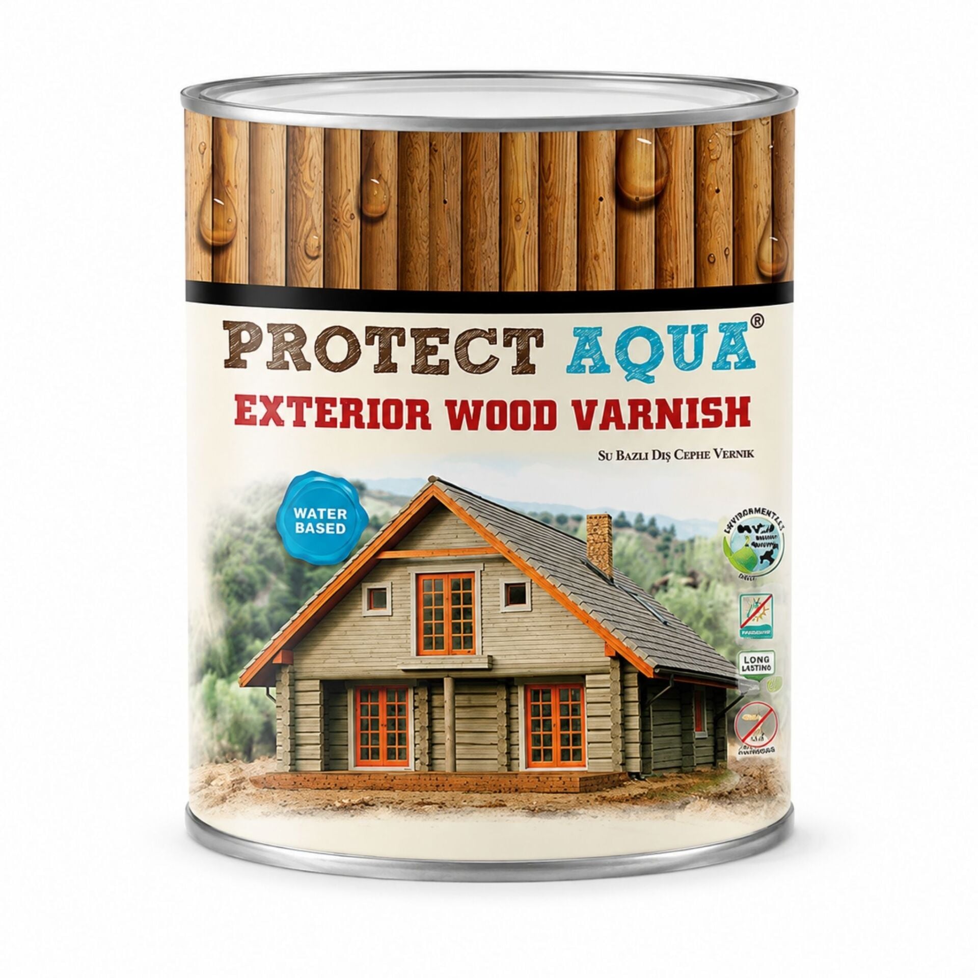 Ünlü Protect Aqua Su Bazlı Dış Cephe Vernik 2.5 Litre Fındık