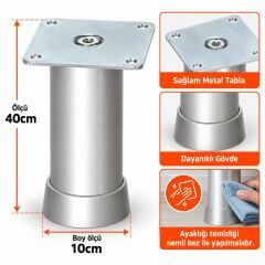 Eroğlu 10cm 40'Lık Alüminyum Yuvarlak Düz Ayak